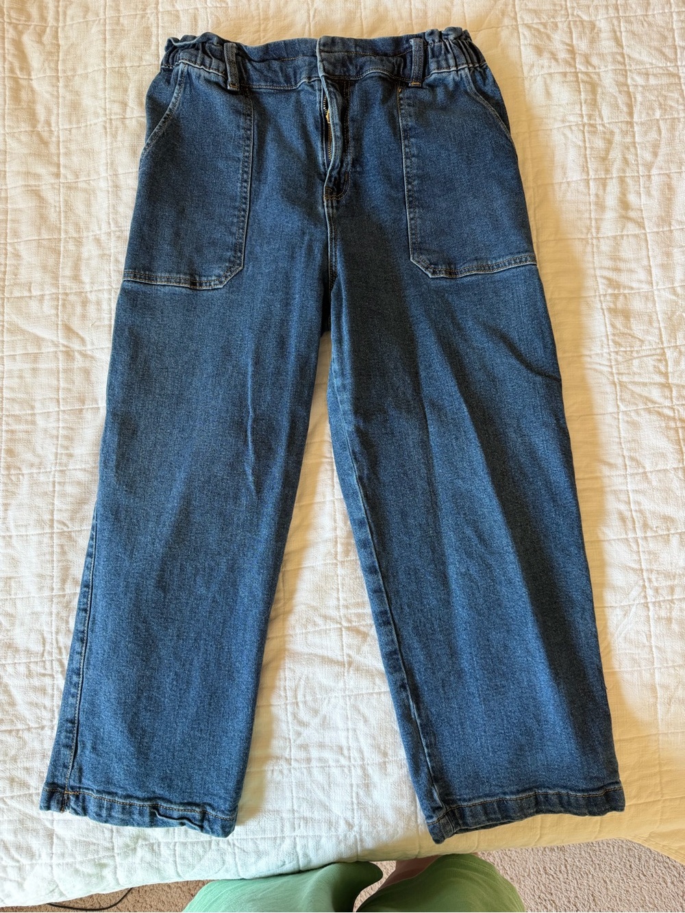 Women’s Elastic Waist Blue Denim Jeans